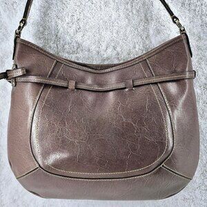 Liz Claiborne Vintage Taupe Faux Leather Hobo  Shoulder Bag